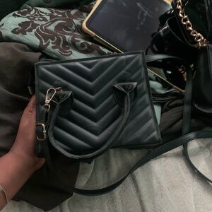 Stylish Black Quilted Handbag